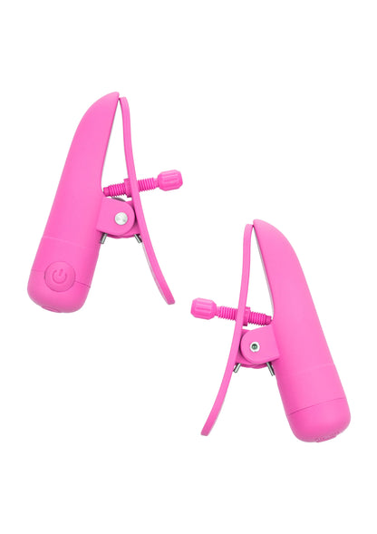 Roze tepelclips met verstelbare schroefsluiting en ringbanden