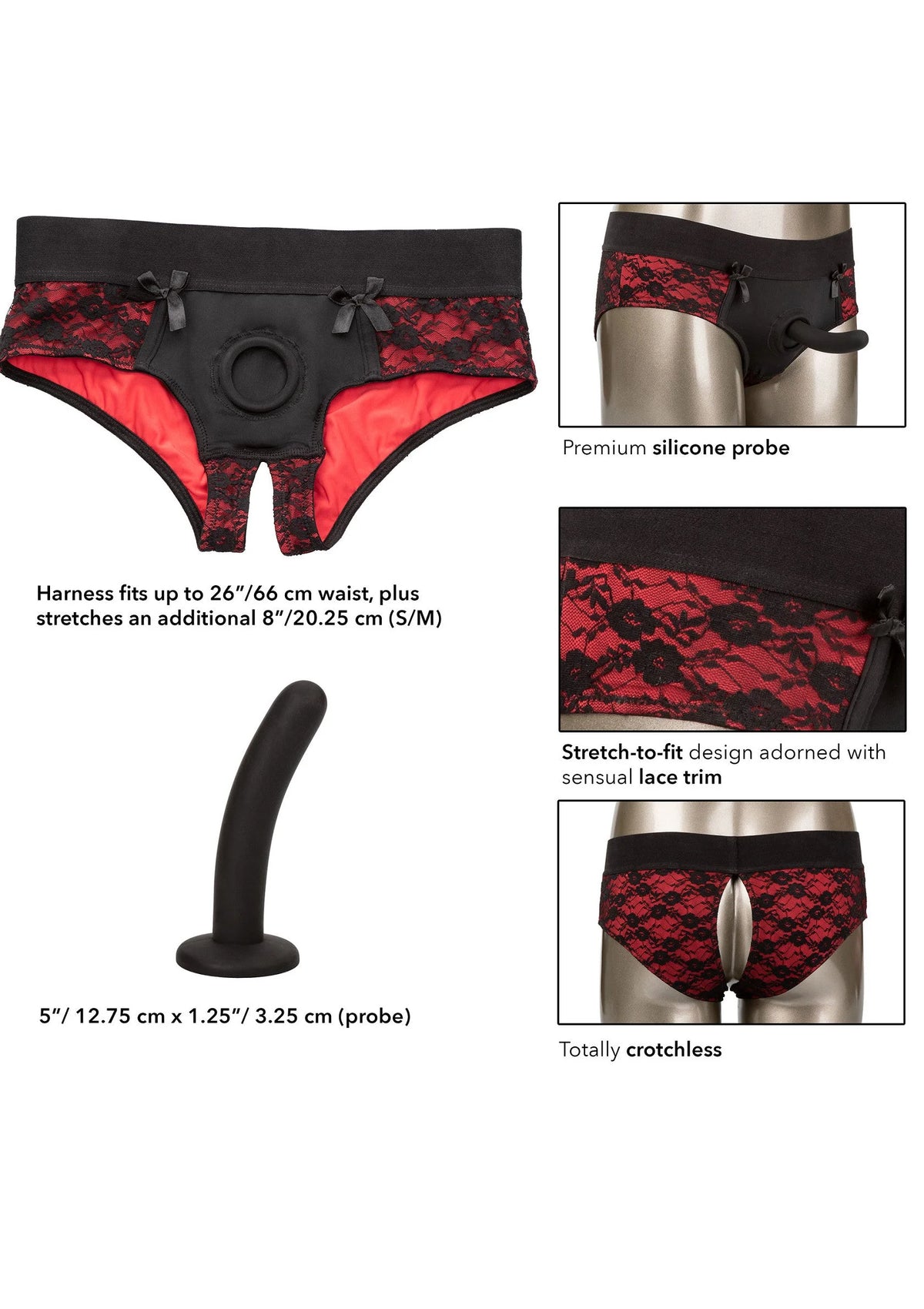 Beste vandaag nog: Scandal Crotchless Pegging Panty Set S/M by CalExotics - bij Happytoys
