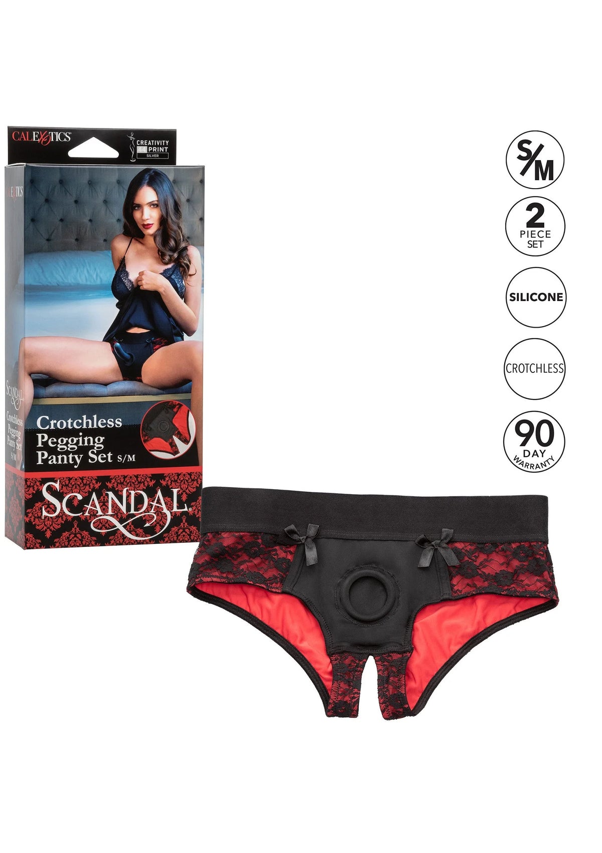 Beste vandaag nog: Scandal Crotchless Pegging Panty Set S/M by CalExotics - bij Happytoys