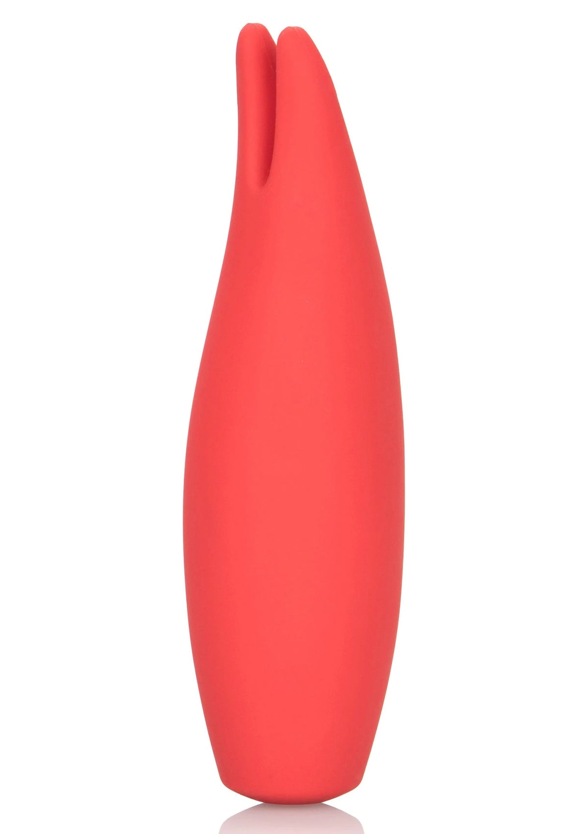 Rood siliconen seksspeeltje met smalle hals en flared uiteinde.