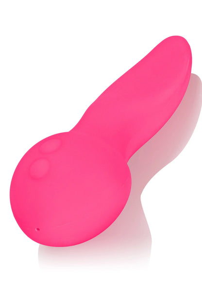 Roze siliconen plug met ronde basis en kegelvormige vorm, smalle punt