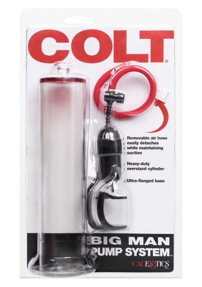 Blisterverpakking van COLT Big Man Pump System door CalExotics, met rode slang