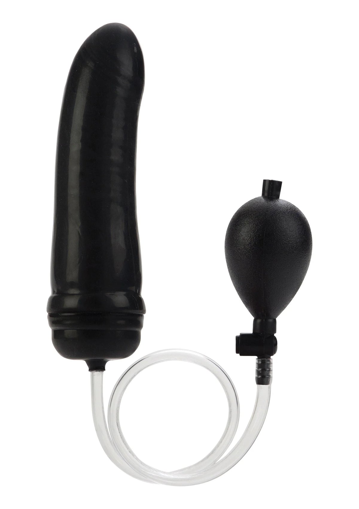 Zwarte inflatabele billenplug met opblaasballon en transparante slang