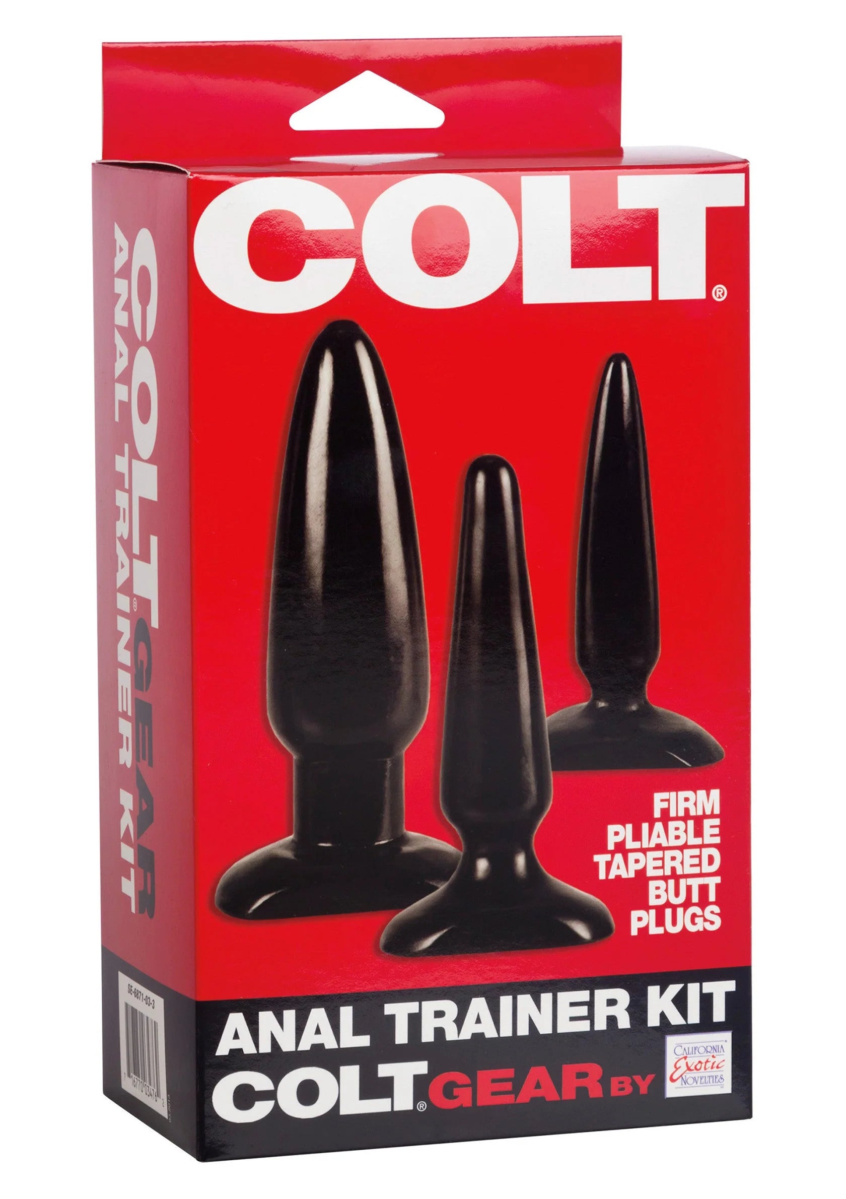 Doos COLT Anal Trainer Kit met drie vaste, taps anale pluggen