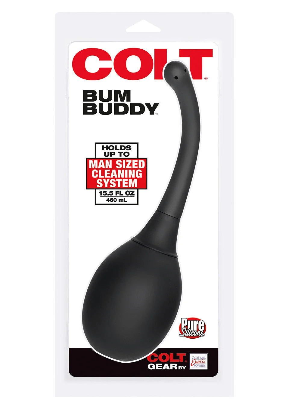 COLT Bum Buddy douche setverpakking met zwart gebogen mondstuk en bol