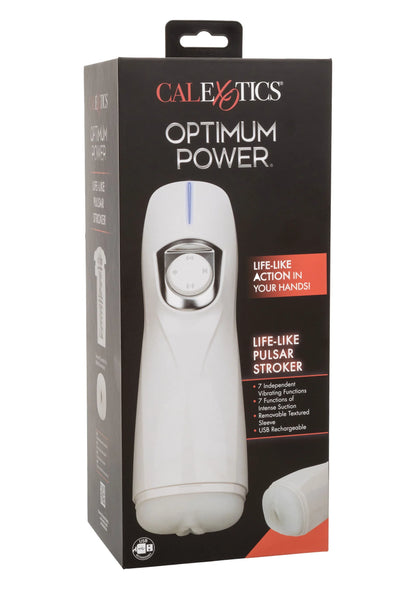 Verpakkingsdoos met witte pulsar-stroker van CALEXOTICS OPTIMUM POWER
