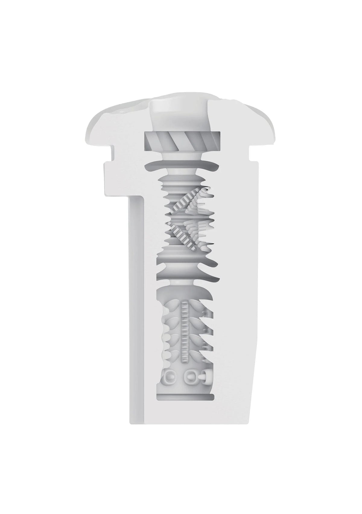 Witte stroker met open behuizing en zichtbare interne rotor/rollen