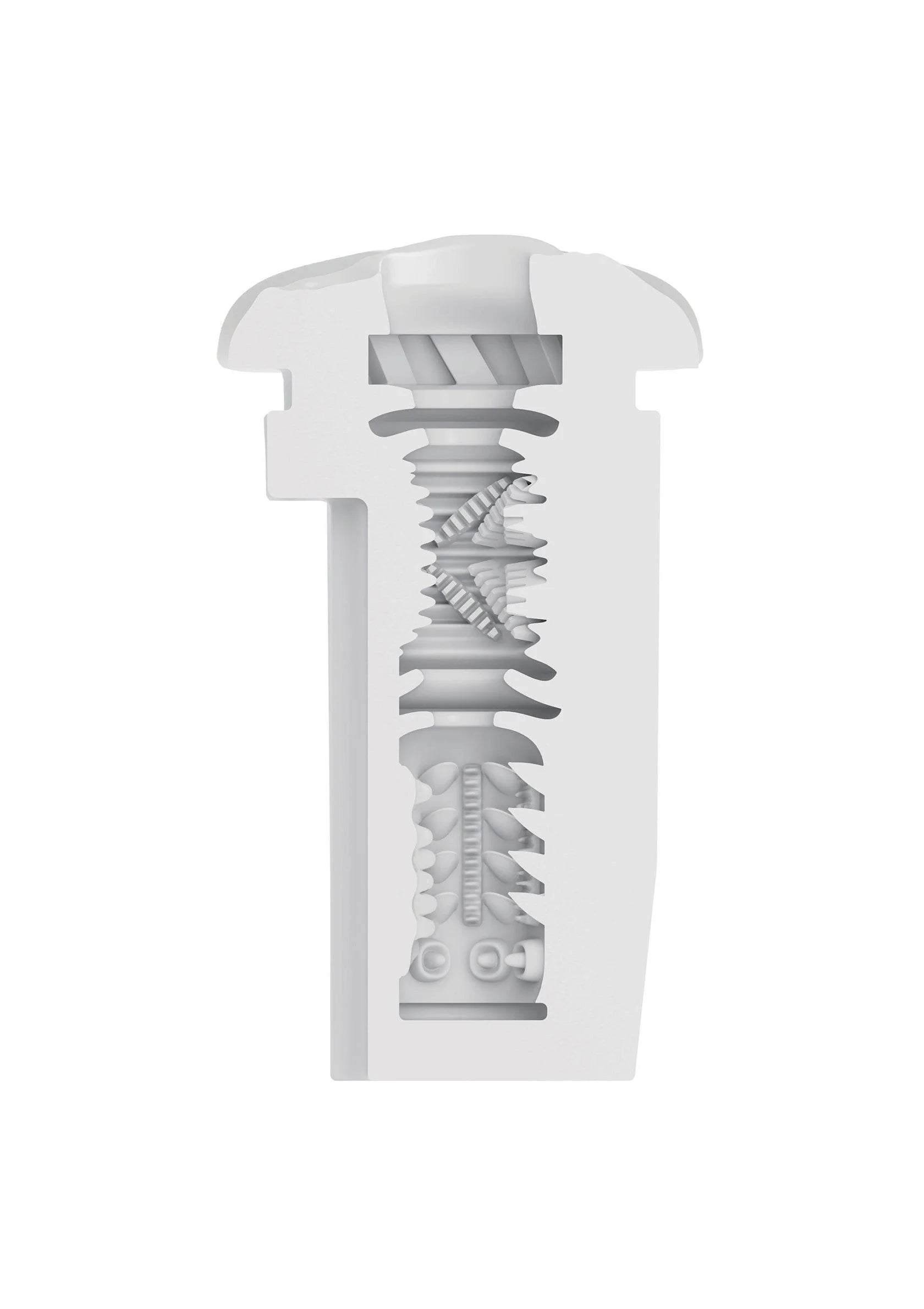 Witte stroker met open behuizing en zichtbare interne rotor/rollen