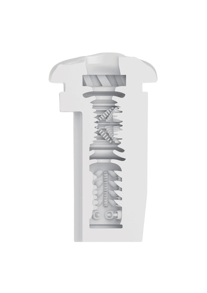 Witte stroker met open behuizing en zichtbare interne rotor/rollen