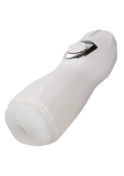 Witte stroker met afgerond open uiteinde en ronde controleknop bovenop