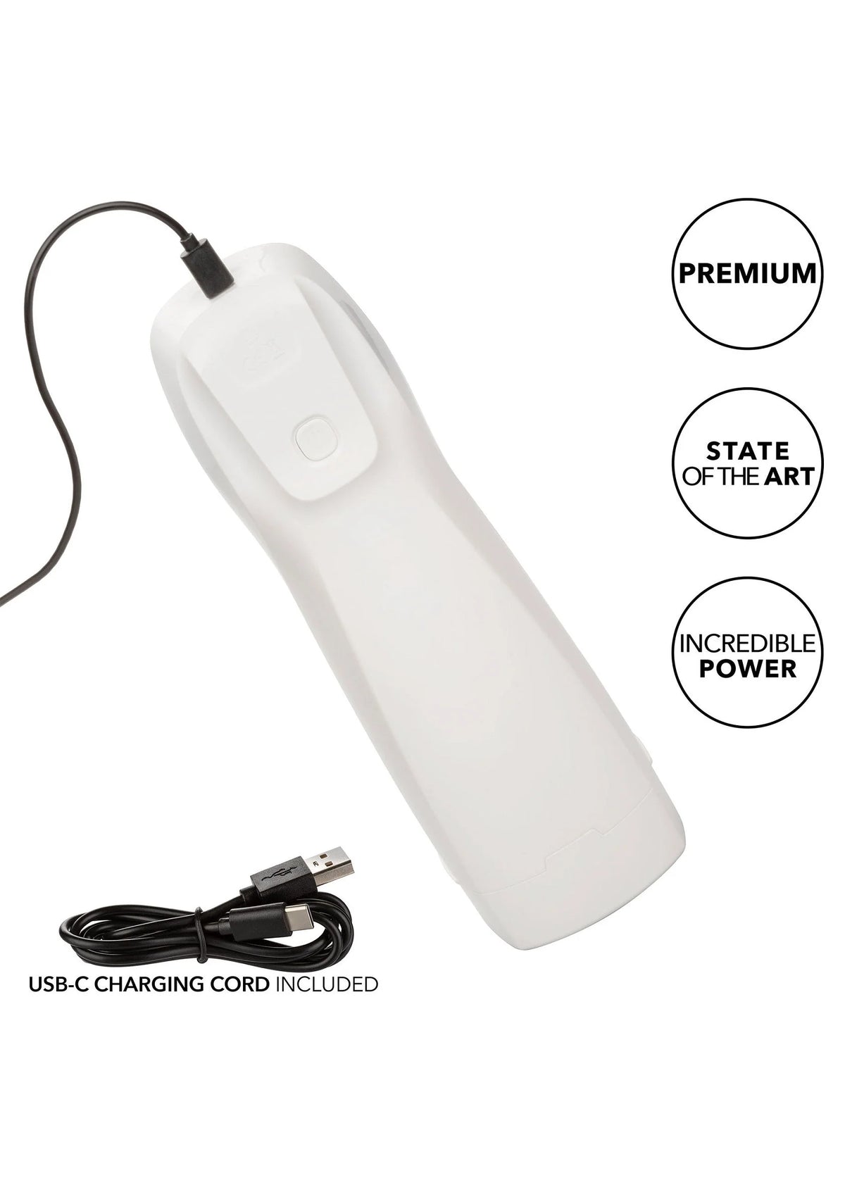Witte oplaadbare stroker met USB-C oplaadkabel