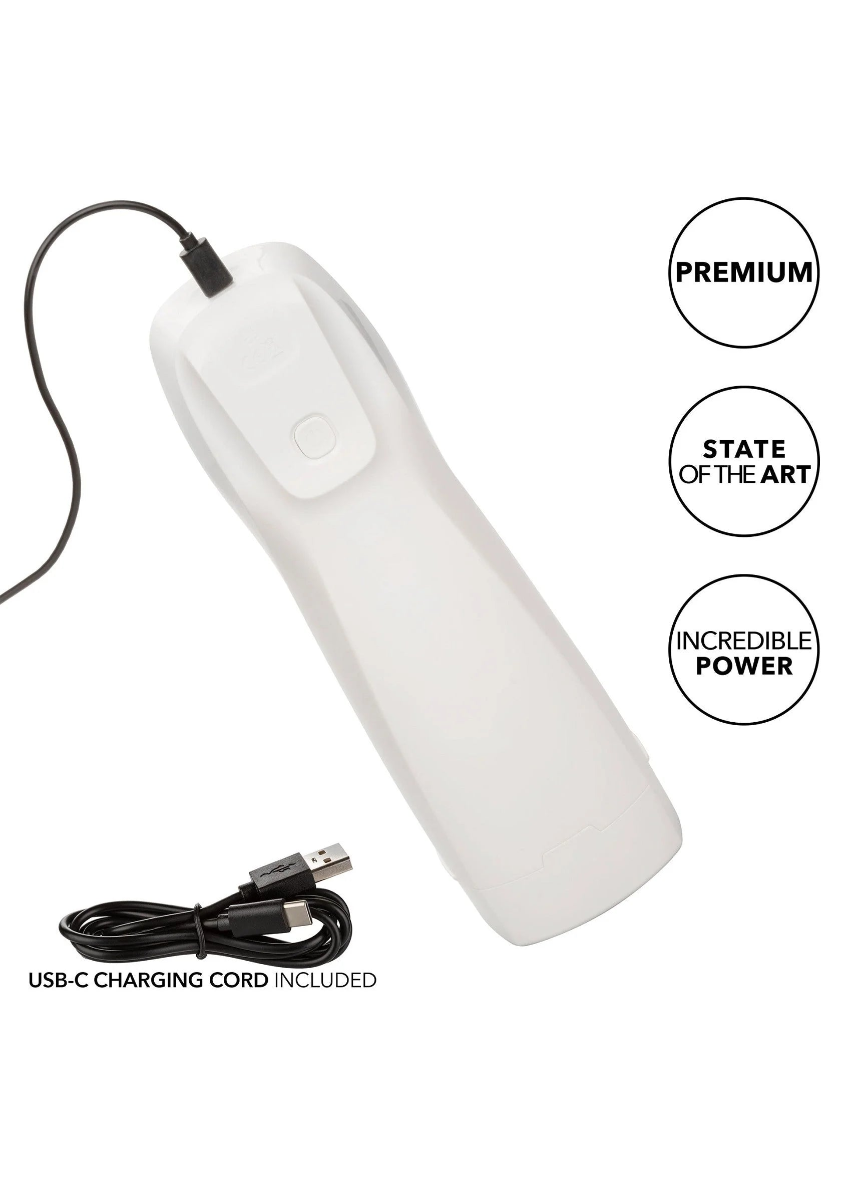 Witte oplaadbare stroker met USB-C oplaadkabel