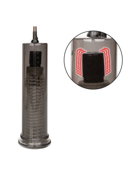 Transparante vibro air pump cilinder met detail van rode oplichtende zones