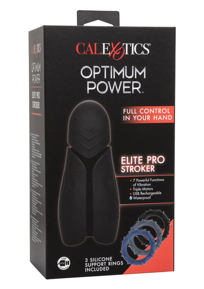 CalExotics Optimum Power Elite Pro Stroker verpakkingsdoos met apparaatafbeelding