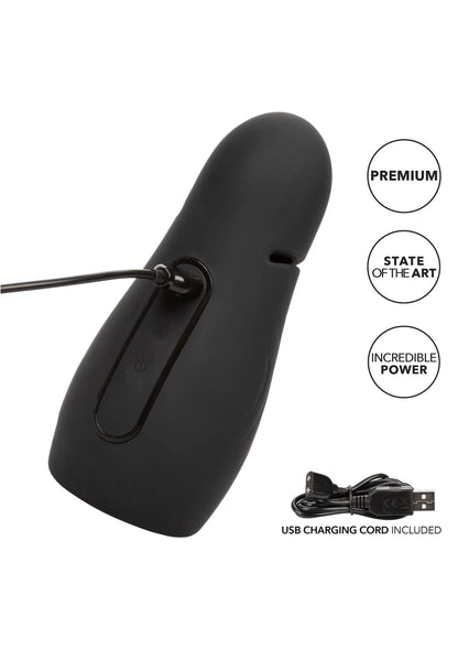 Zwarte handheld power-stroker met USB-oplaadkabel inbegrepen