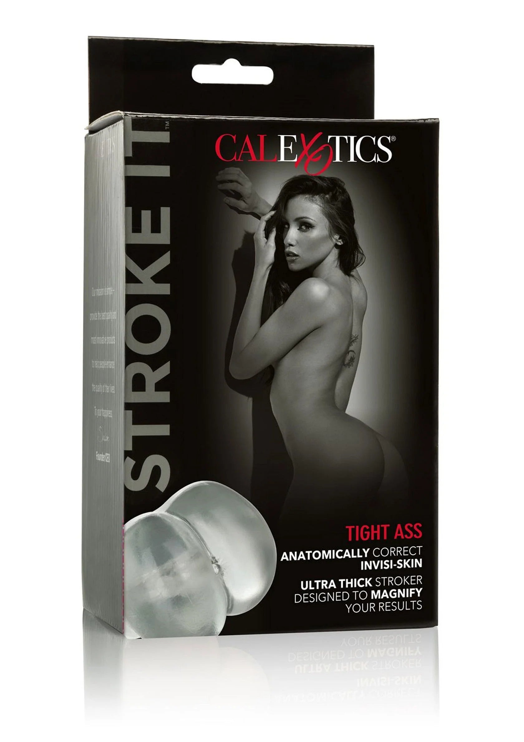 CalExotics Tight Ass masturbatorverpakking met lichtgrijze cilinder