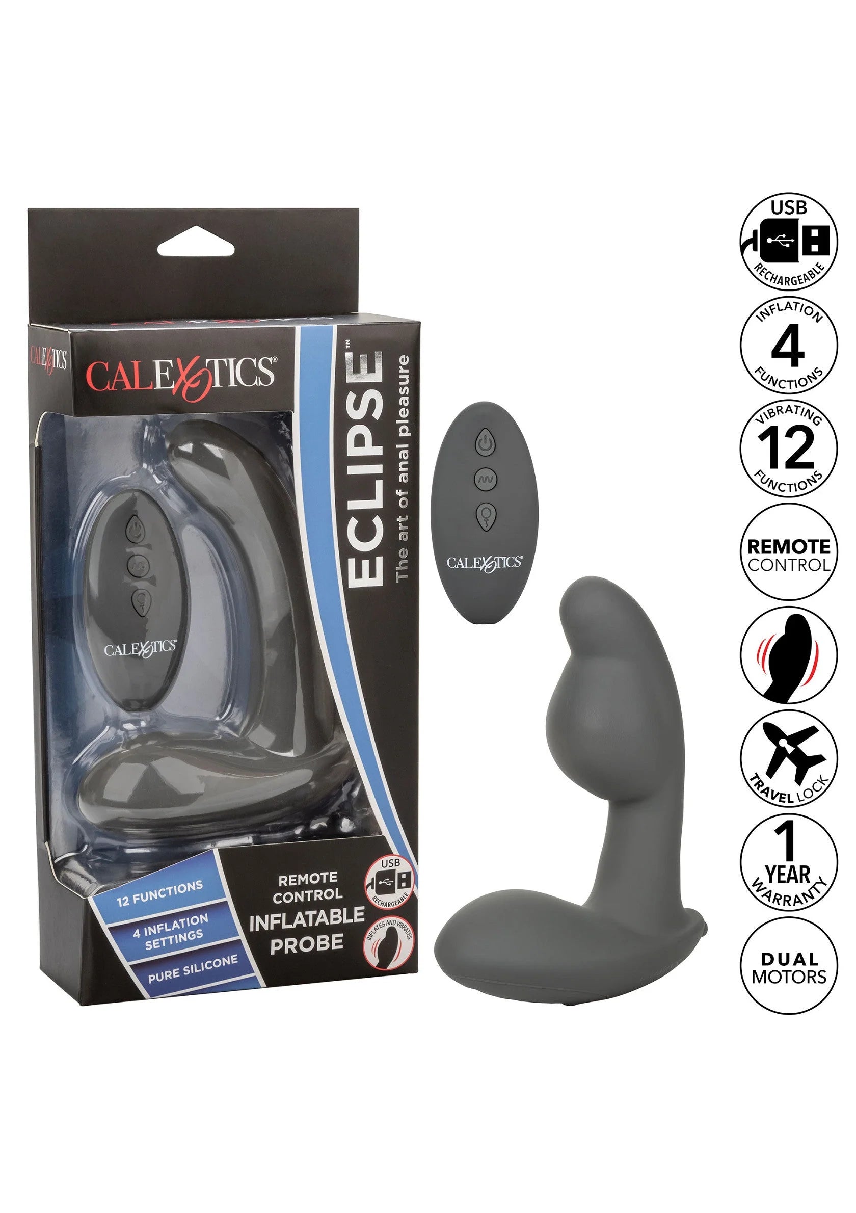 Beste vandaag nog: Eclipse Eclipse Rem Inflatable Probe Anal Vibrator by CalExotics - bij Happytoys