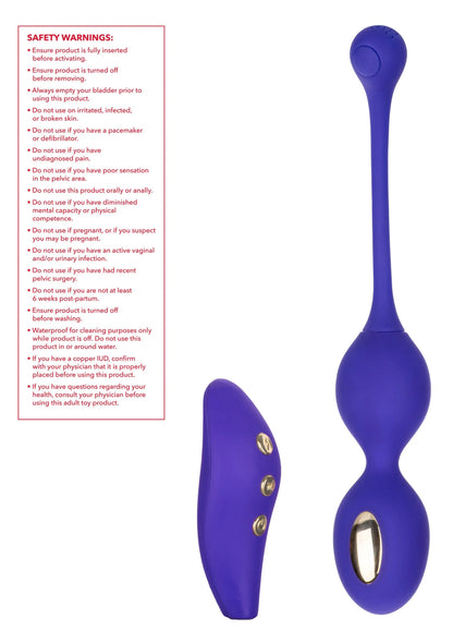 Dubbele kegel-stimulator in paars met afstandsbediening met knoppen