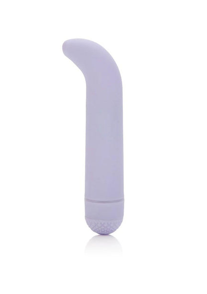 Mini-G vibrator lichtpaars rechtop, zacht afgeronde kop en onderdop