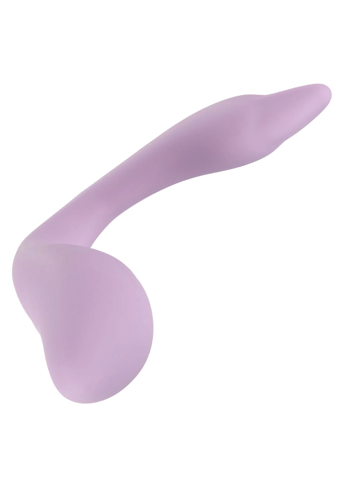 Paars S-vormige flexibele vibrator met taps uiteinde en ronde bocht
