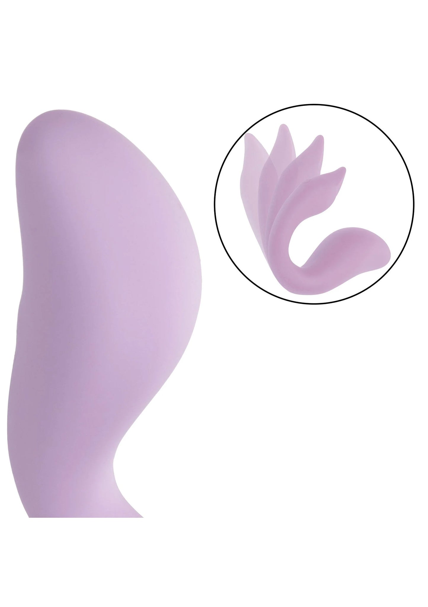 Close-up van paars gebogen vibrator, met opzet en taps uiteinde