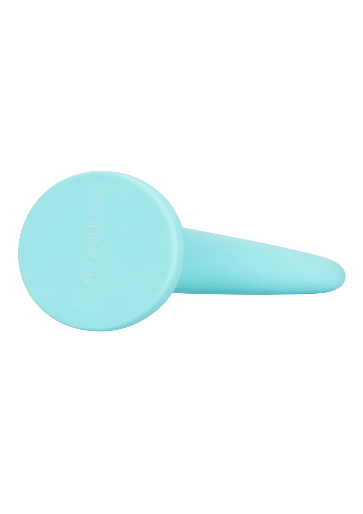 Draagbare vaginale dilator, lichtblauwe siliconen kegel met platte voet