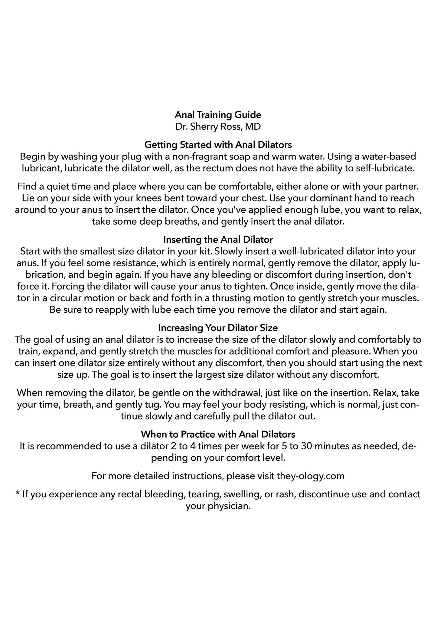 Trainingsgids met stap-voor-stap instructies voor anal training