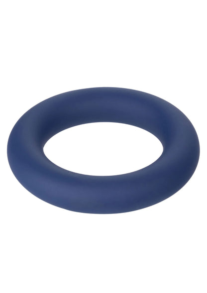 Enkele blauwe siliconen cockring, ronde ovale vorm