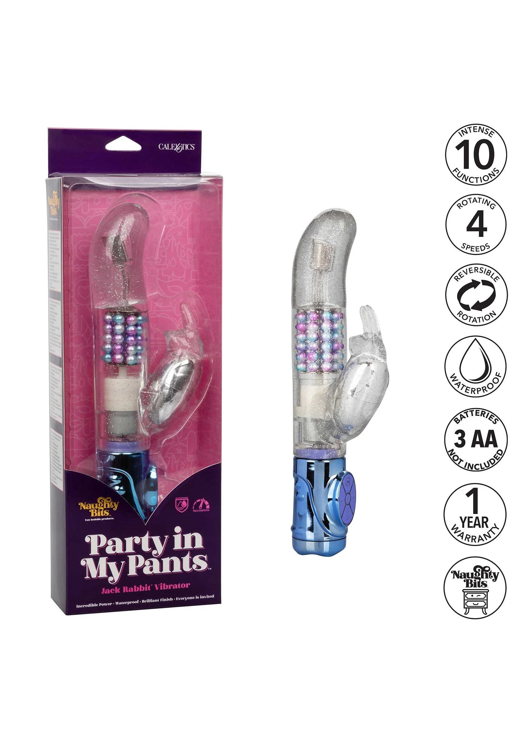 Beste vandaag nog: Naughty Bits Party in my Pants Jack Rabbit Vibrator CalExotics - bij Happytoys
