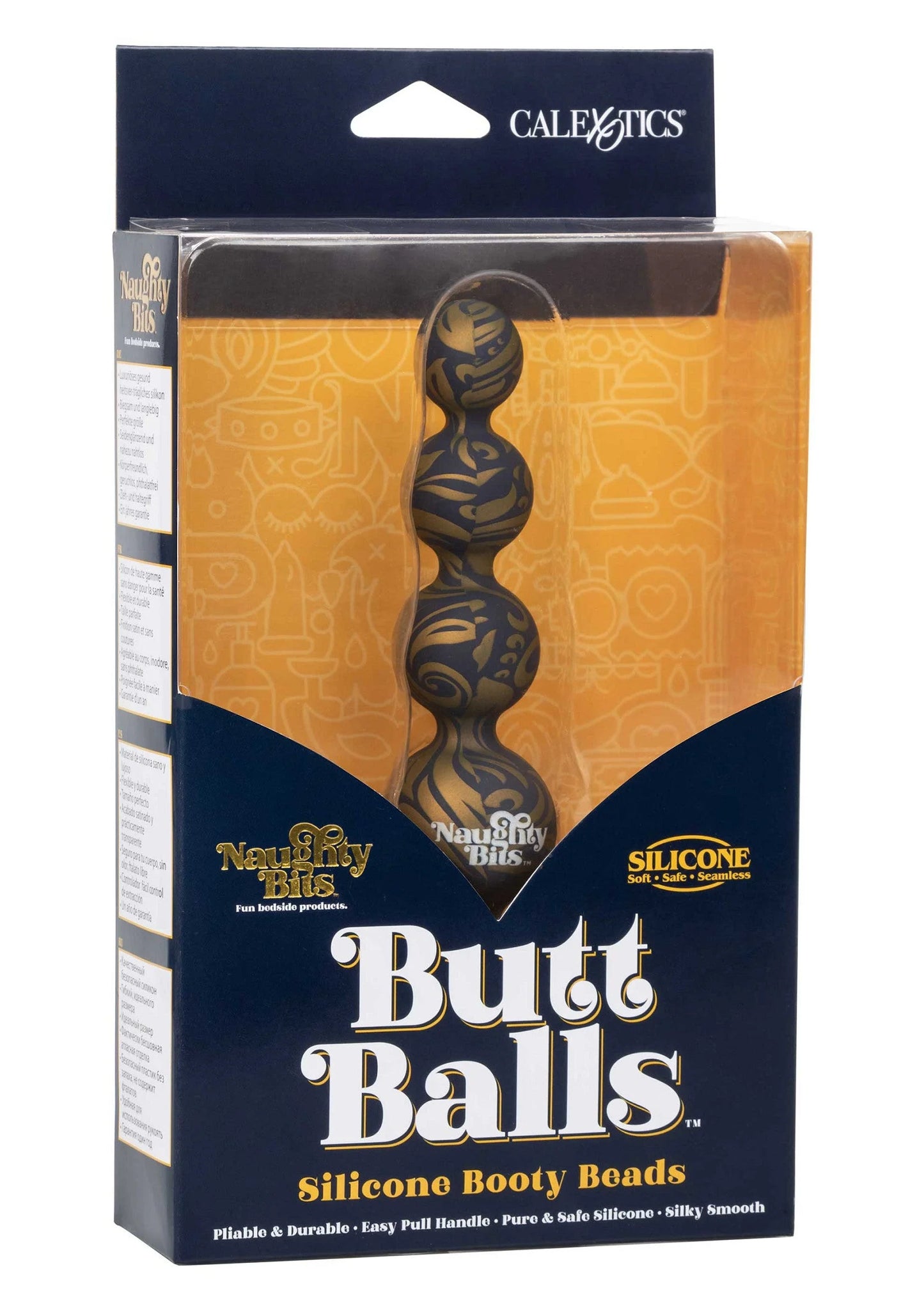 CalExotics Butt Balls siliconen booty beads verpakking met retrieval ring