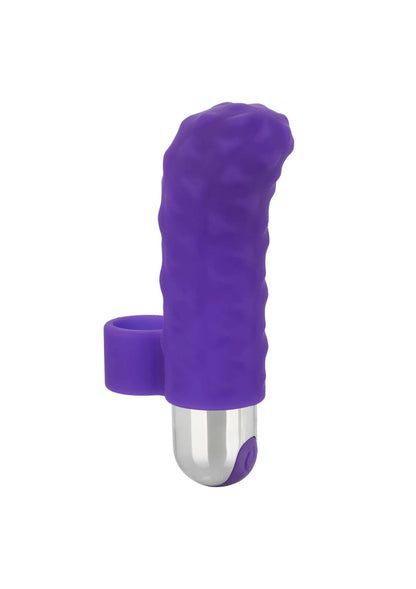 Paarse silicone vingerteaser met ringbasis en afgeronde vingervormige kop