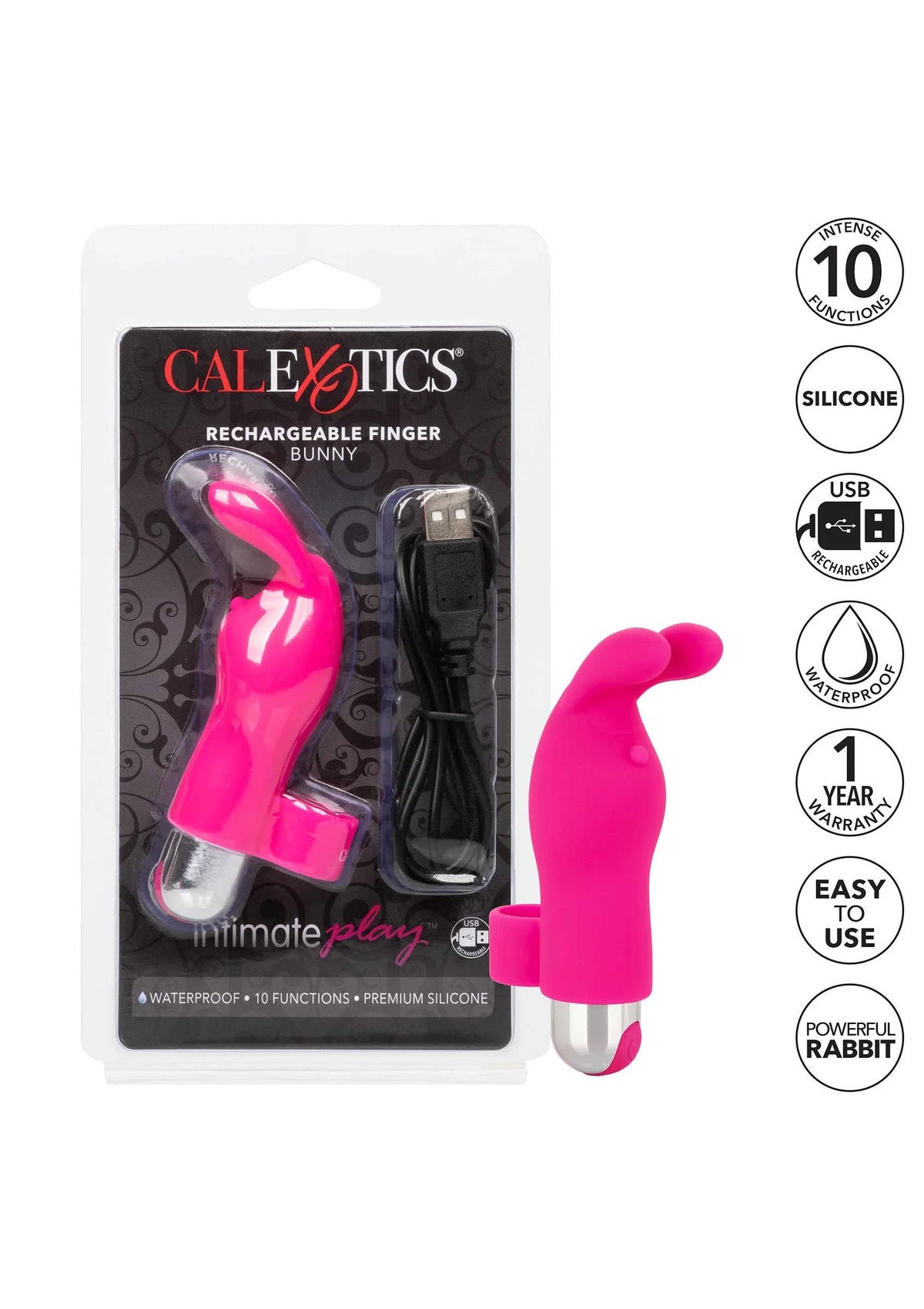 Beste vandaag nog: Intimate Play Rechargeable Finger Bunny vibrator by CalExotics - bij Happytoys