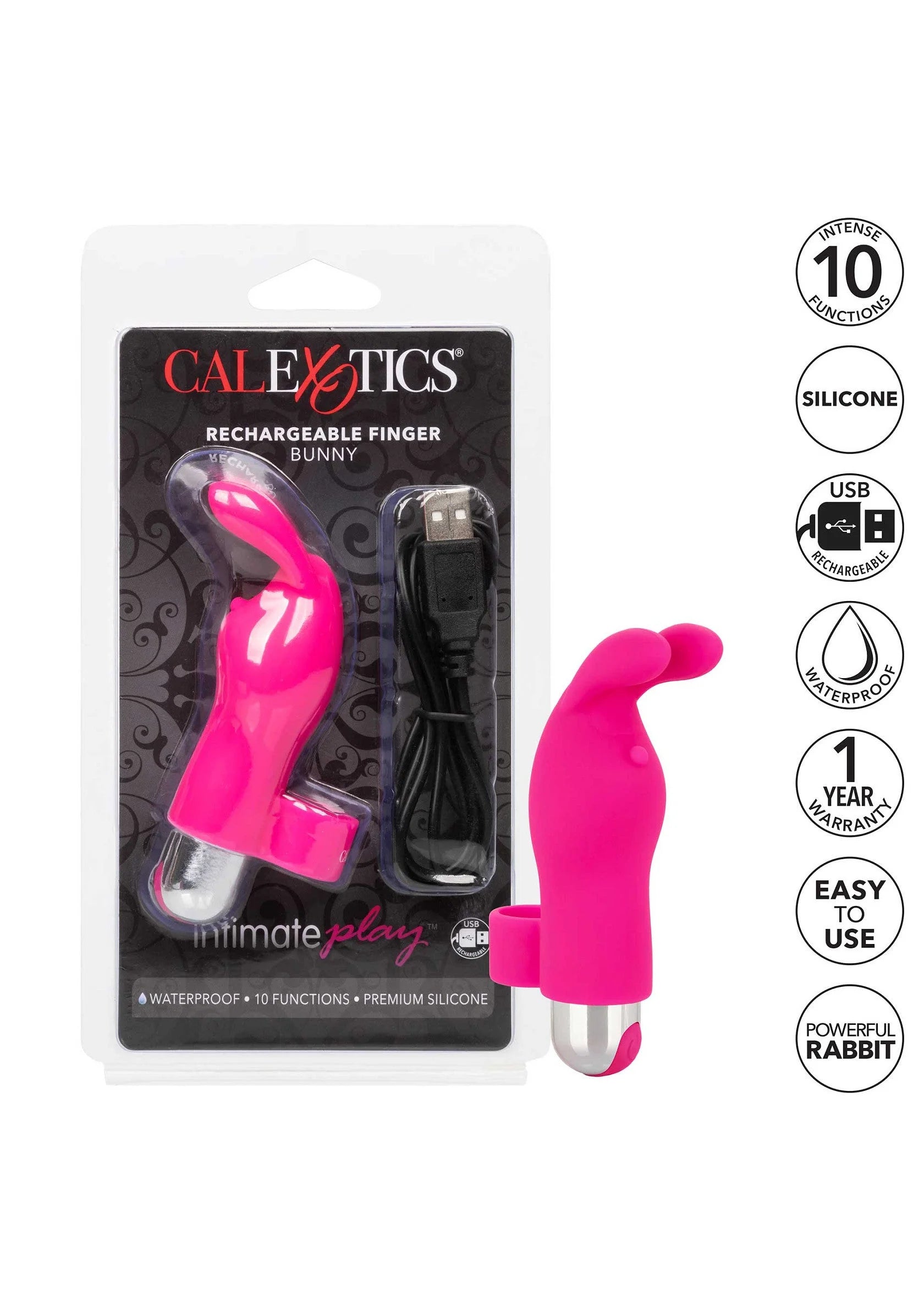 Beste vandaag nog: Intimate Play Rechargeable Finger Bunny vibrator by CalExotics - bij Happytoys