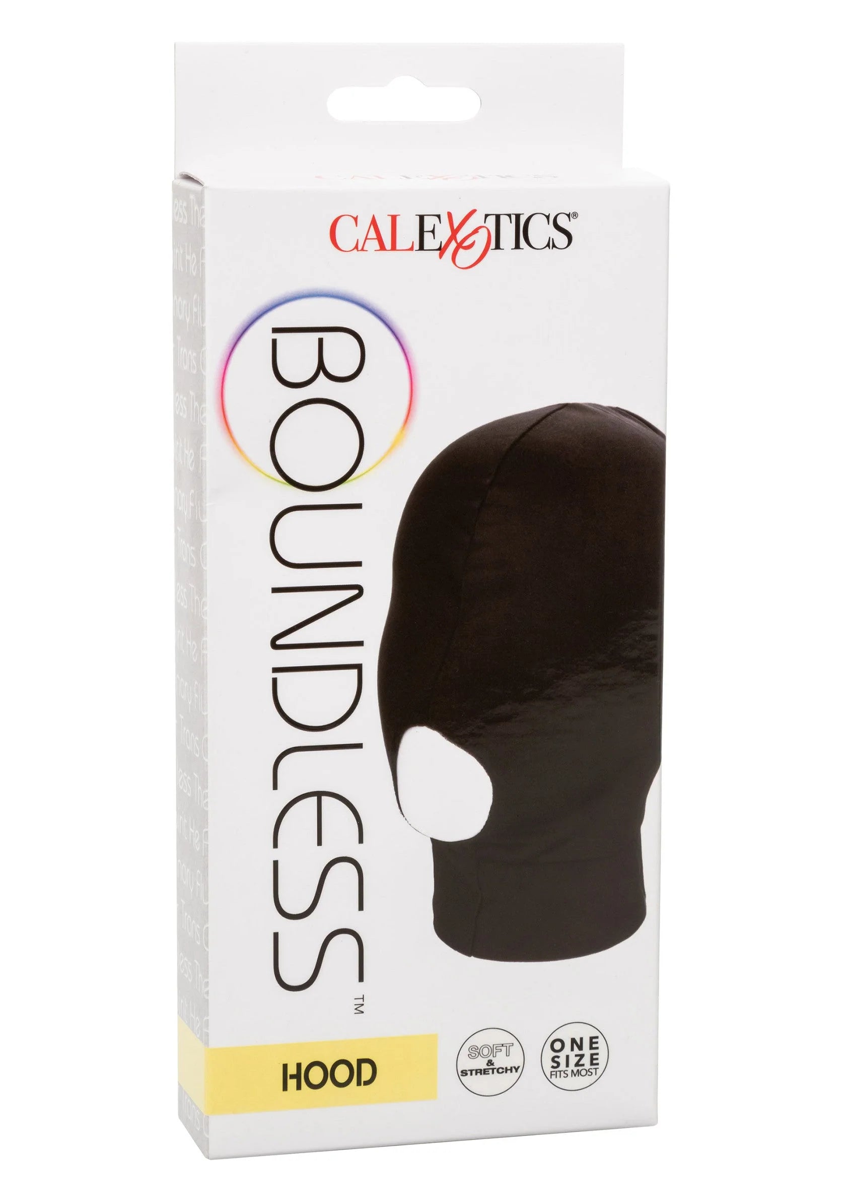 Verpakking van CalExotics Boundless Hood en zwarte hood met ovale opening