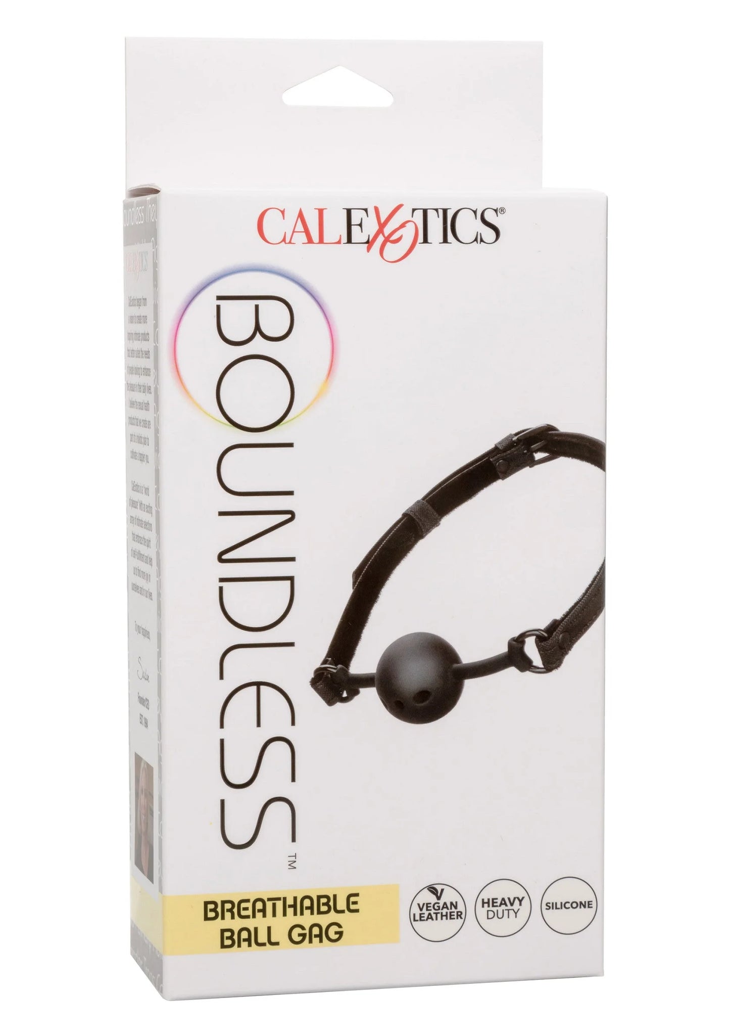 Doos met CalExotics Breathable Ball Gag tekst en productafbeelding