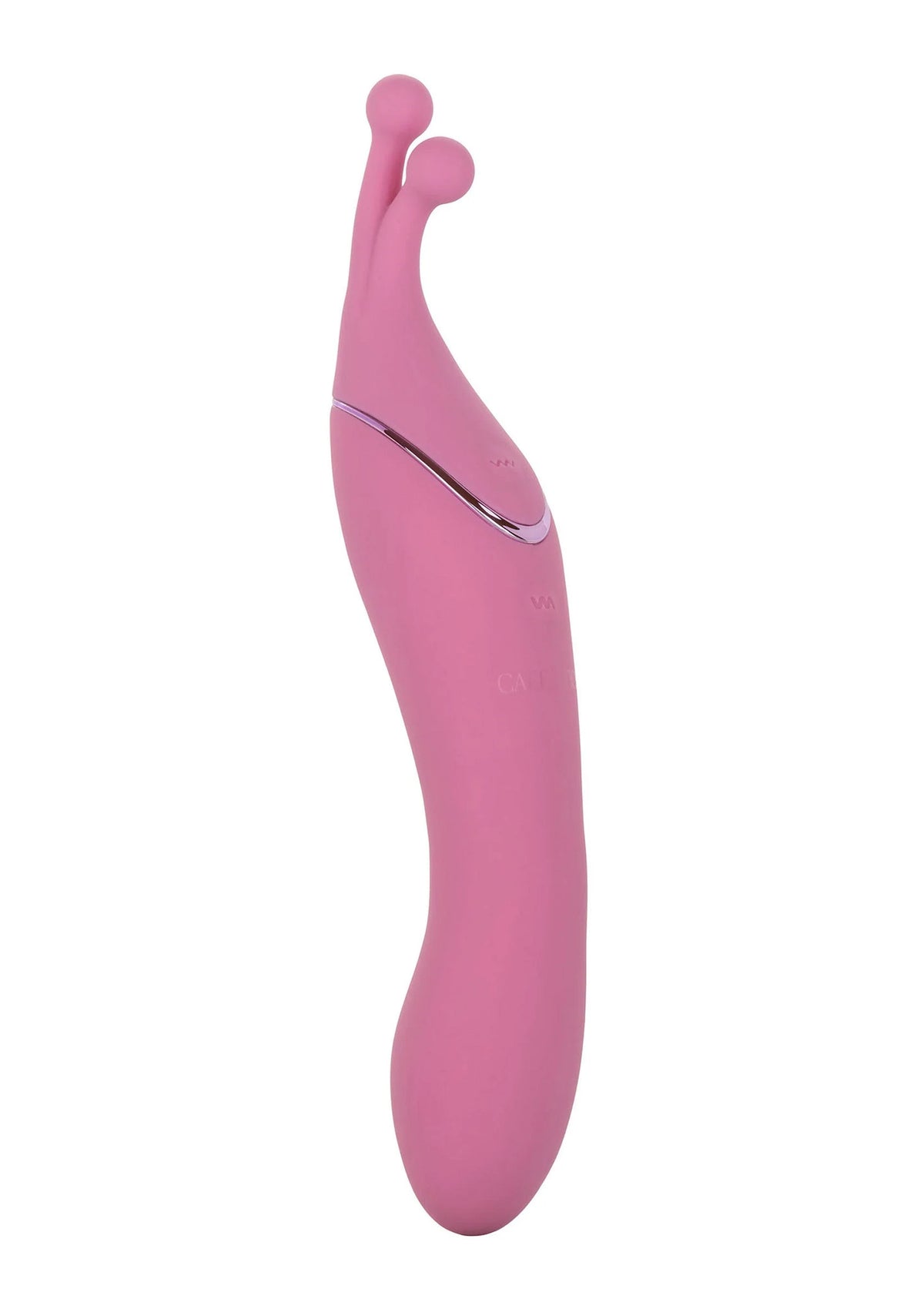 Roze vibrerende wand met dubbele kop en gebogen vorm