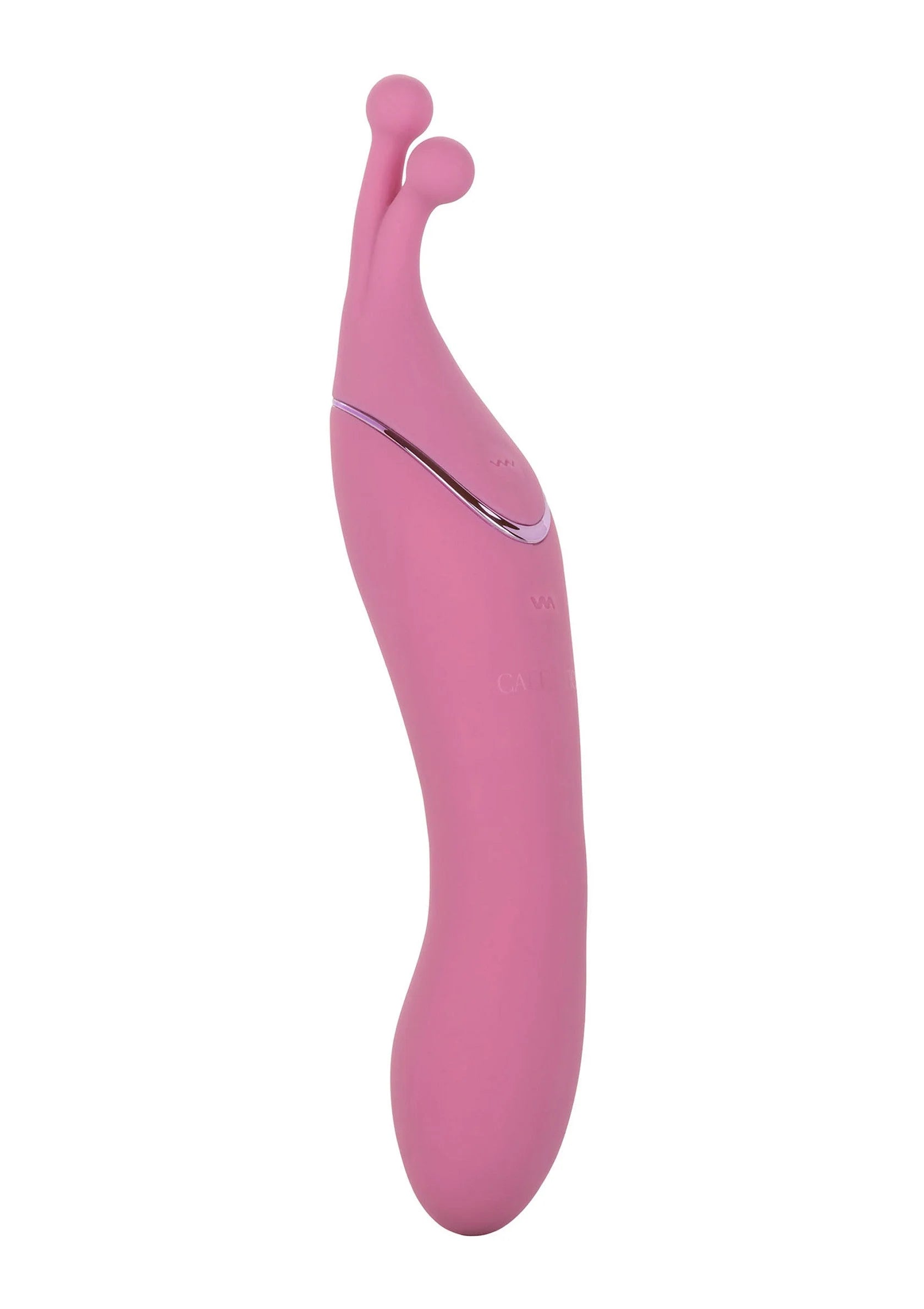Roze vibrerende wand met dubbele kop en gebogen vorm