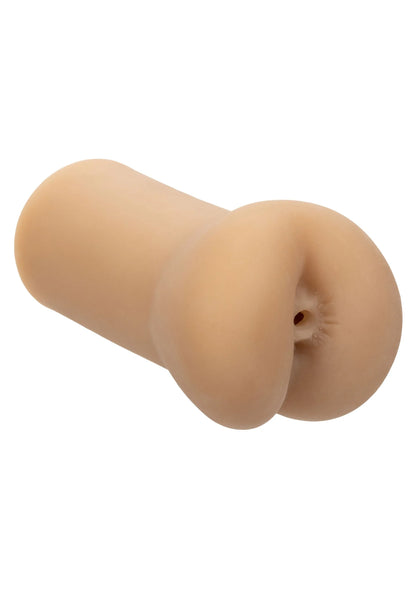 Lichaamsvormige masturbator met gebogen holte en klein openingetje, beige