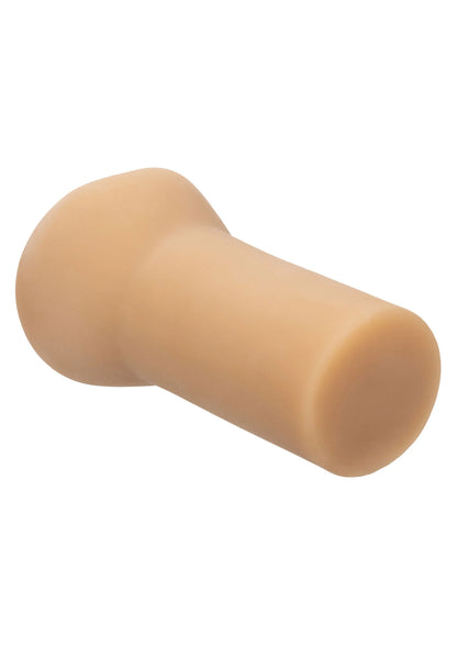 Masturbator met korte, dikke cilinder en glad beige oppervlak