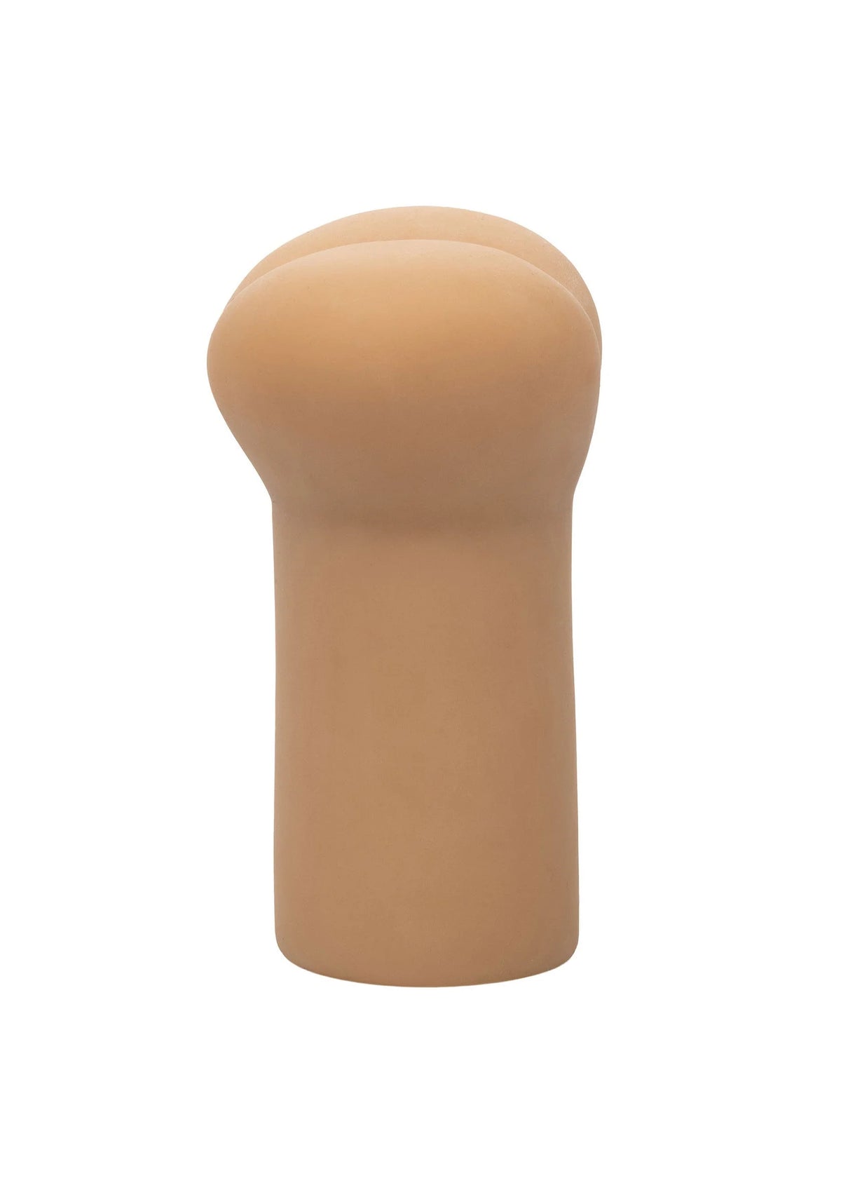 Masturbator met smalle basis en afgeronde top, glad beige oppervlak