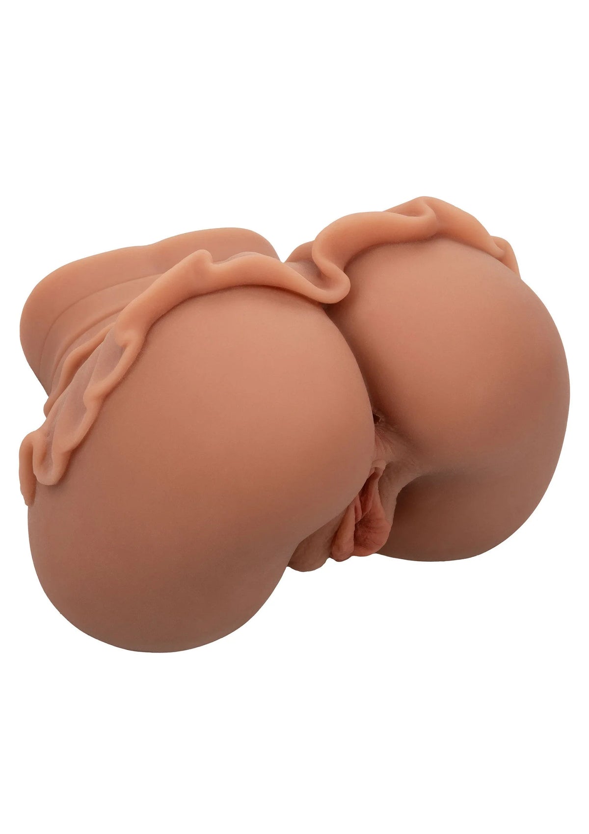 Realistische masturbator met huidkleurige billen en opening, close zijaanzicht