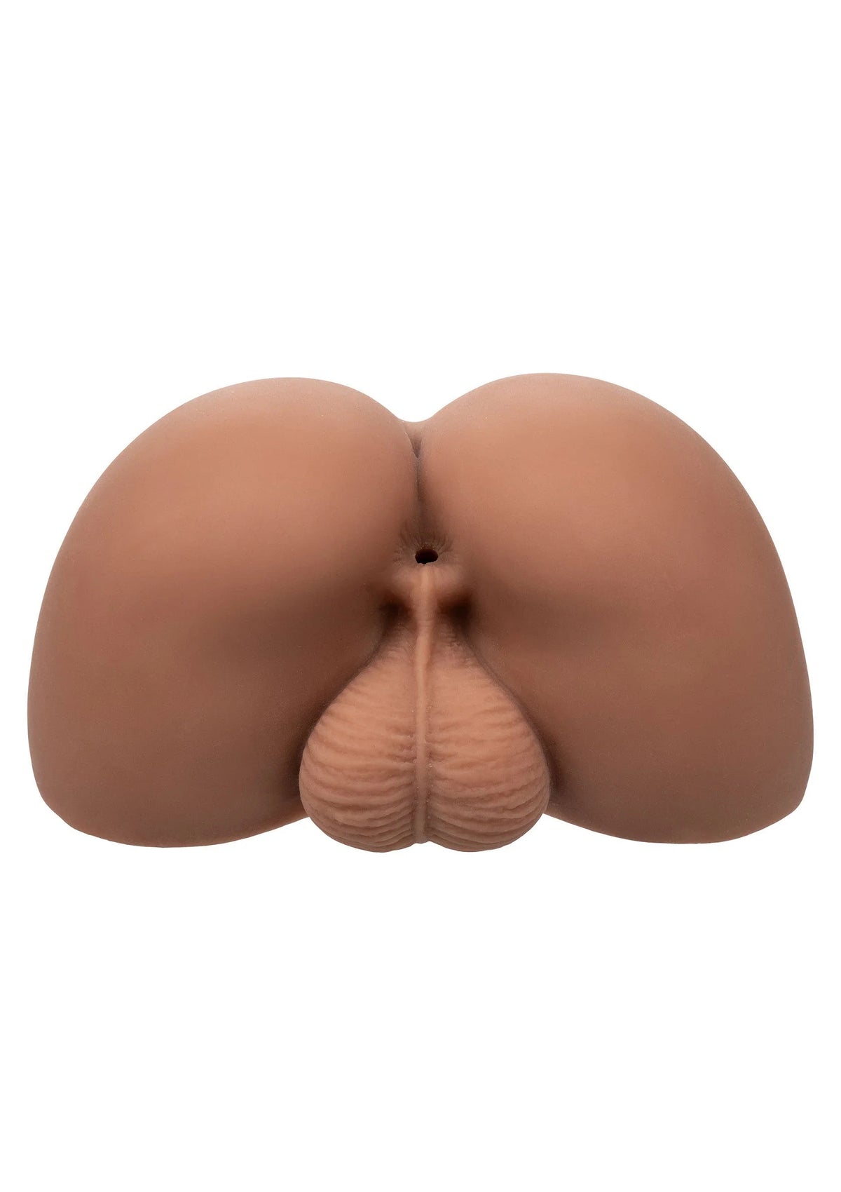 Huidskleurige realistische masturbator, symmetrische achterkant met kleine opening.