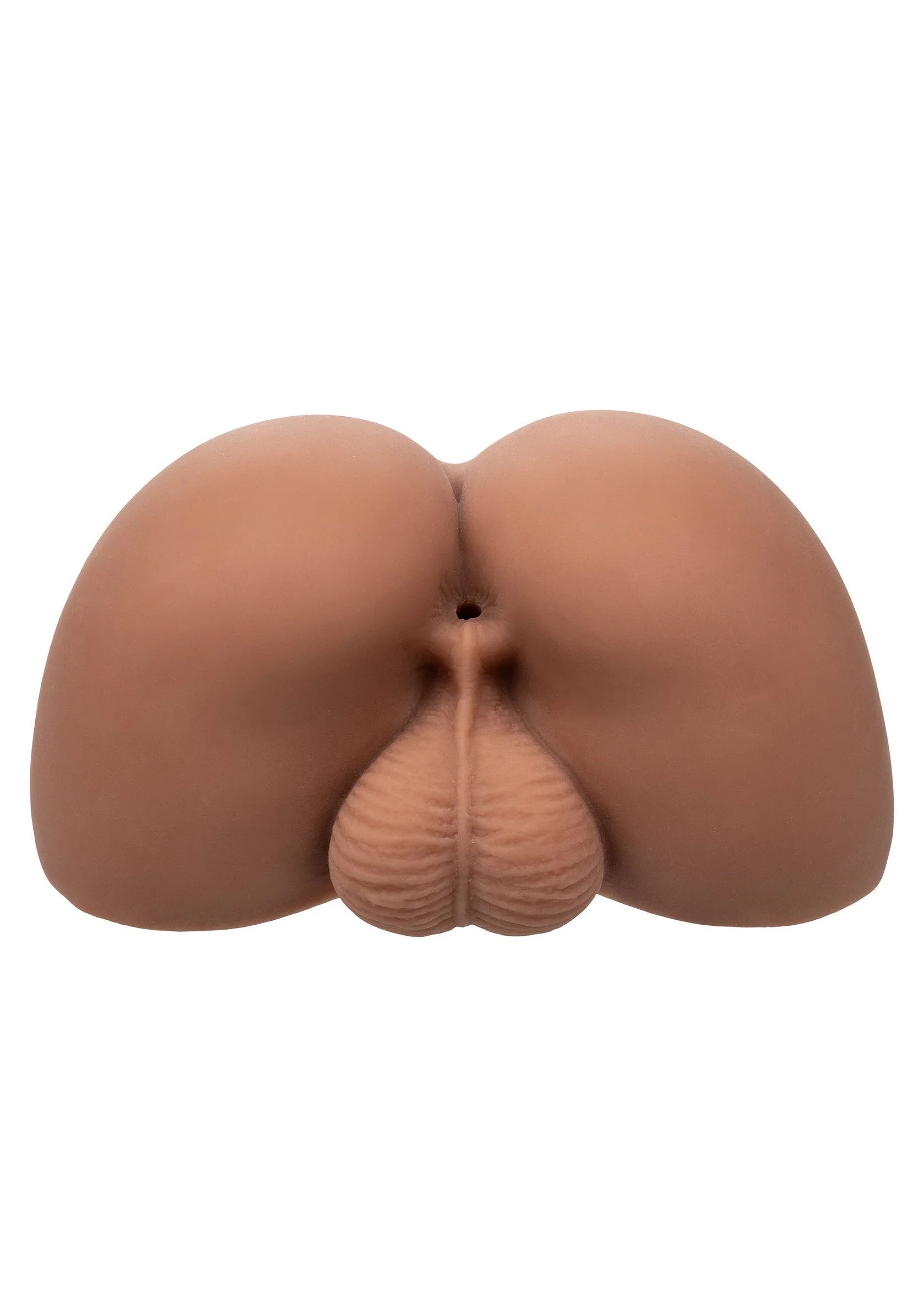 Huidskleurige realistische masturbator, symmetrische achterkant met kleine opening.