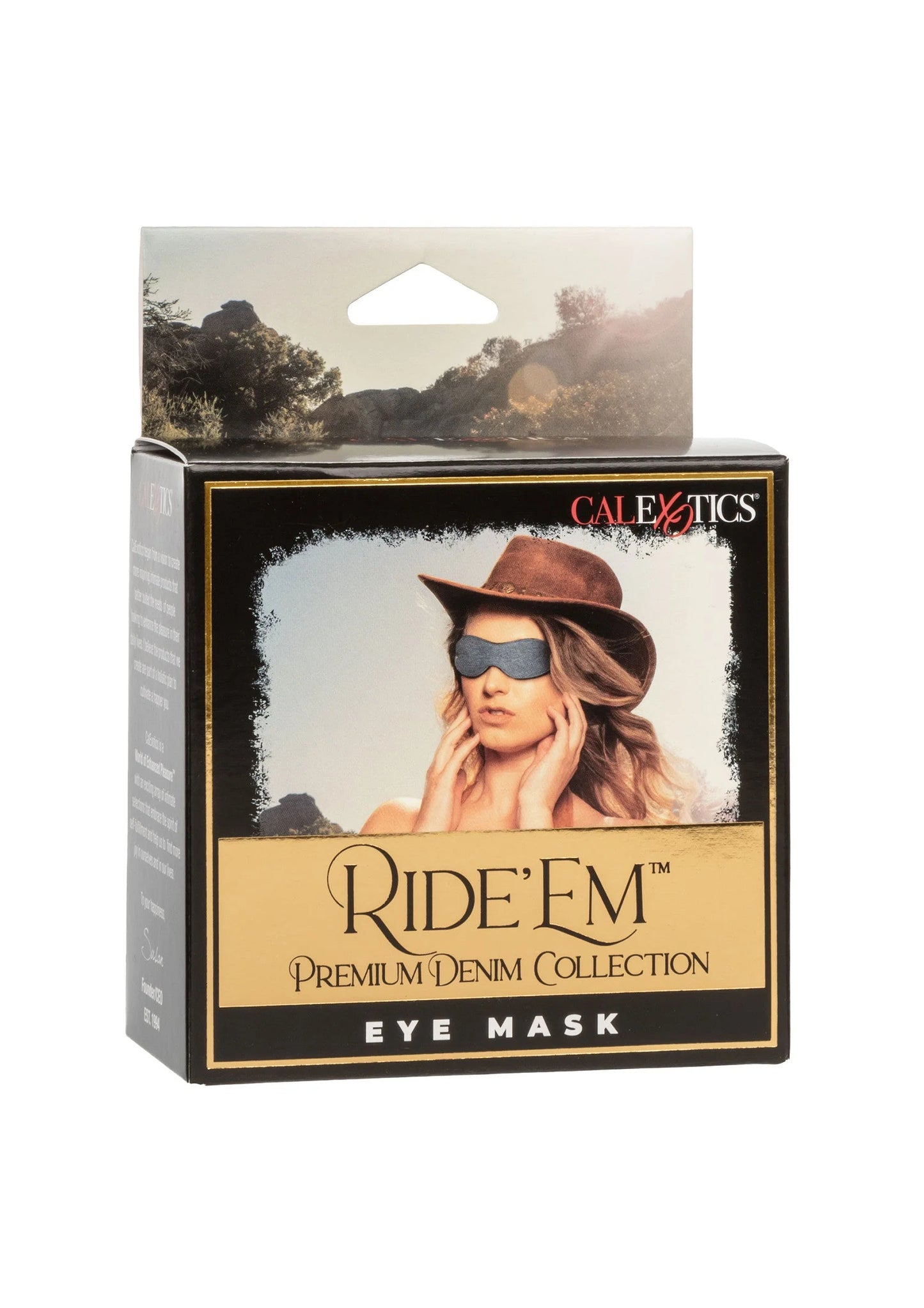 Beste vandaag nog: Ride 'em Premium Denim Collection Eye Mask by CalExotics - bij Happytoys