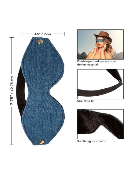 Beste vandaag nog: Ride 'em Premium Denim Collection Eye Mask by CalExotics - bij Happytoys