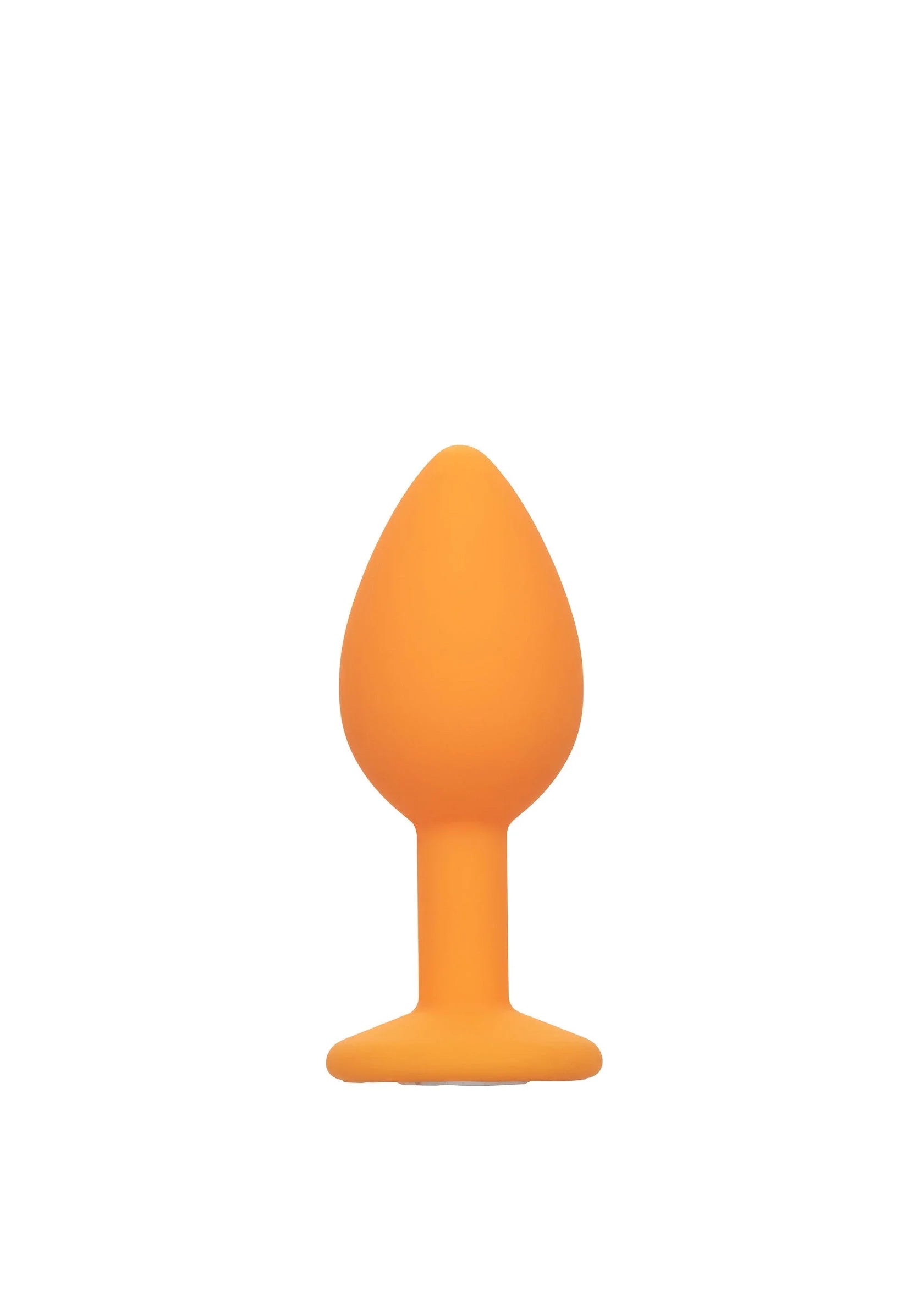 Oranje anale plug met druppelvormige punt en brede basis