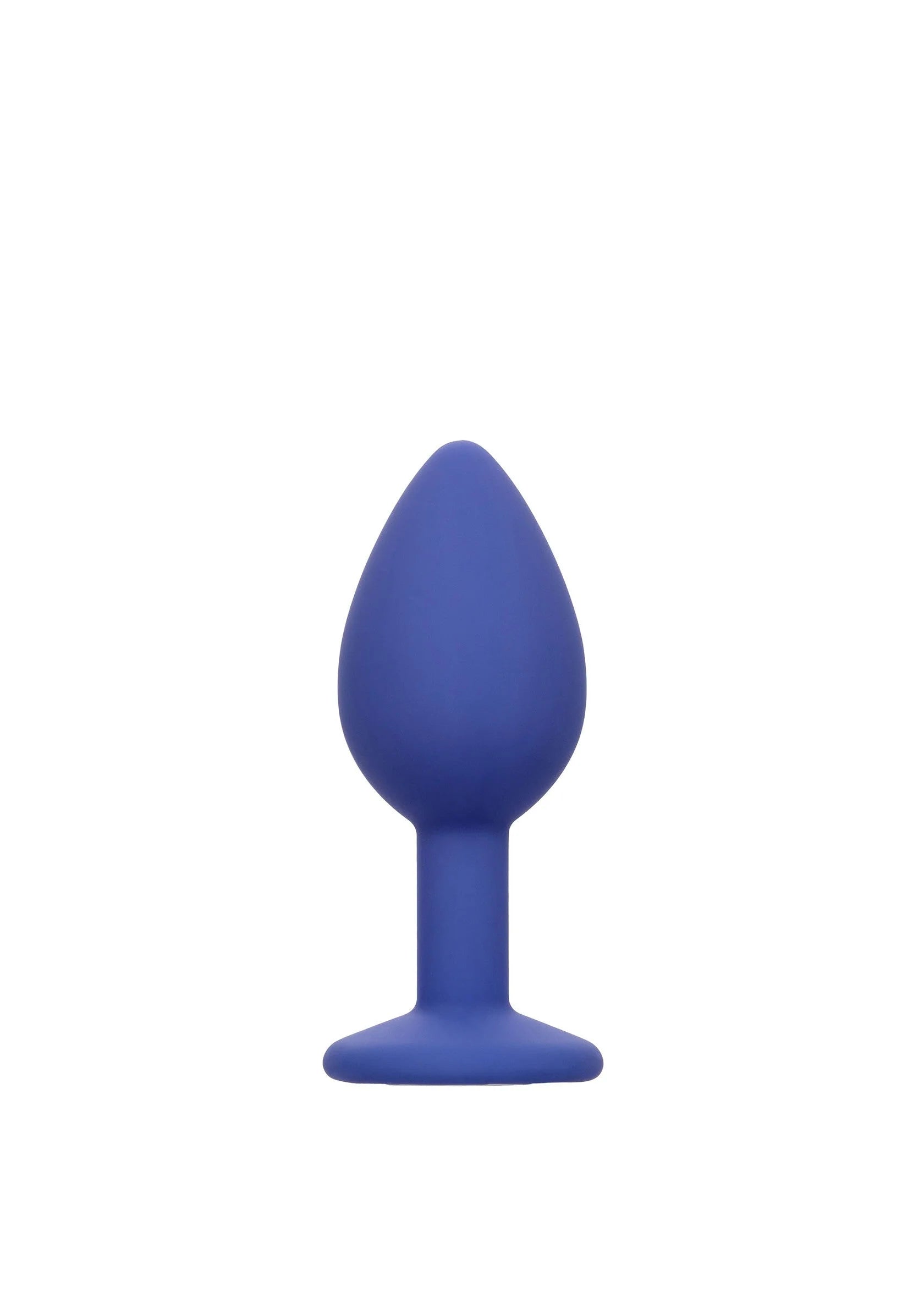 Blauwe anale plug met druppelvormig uiteinde en platte voet