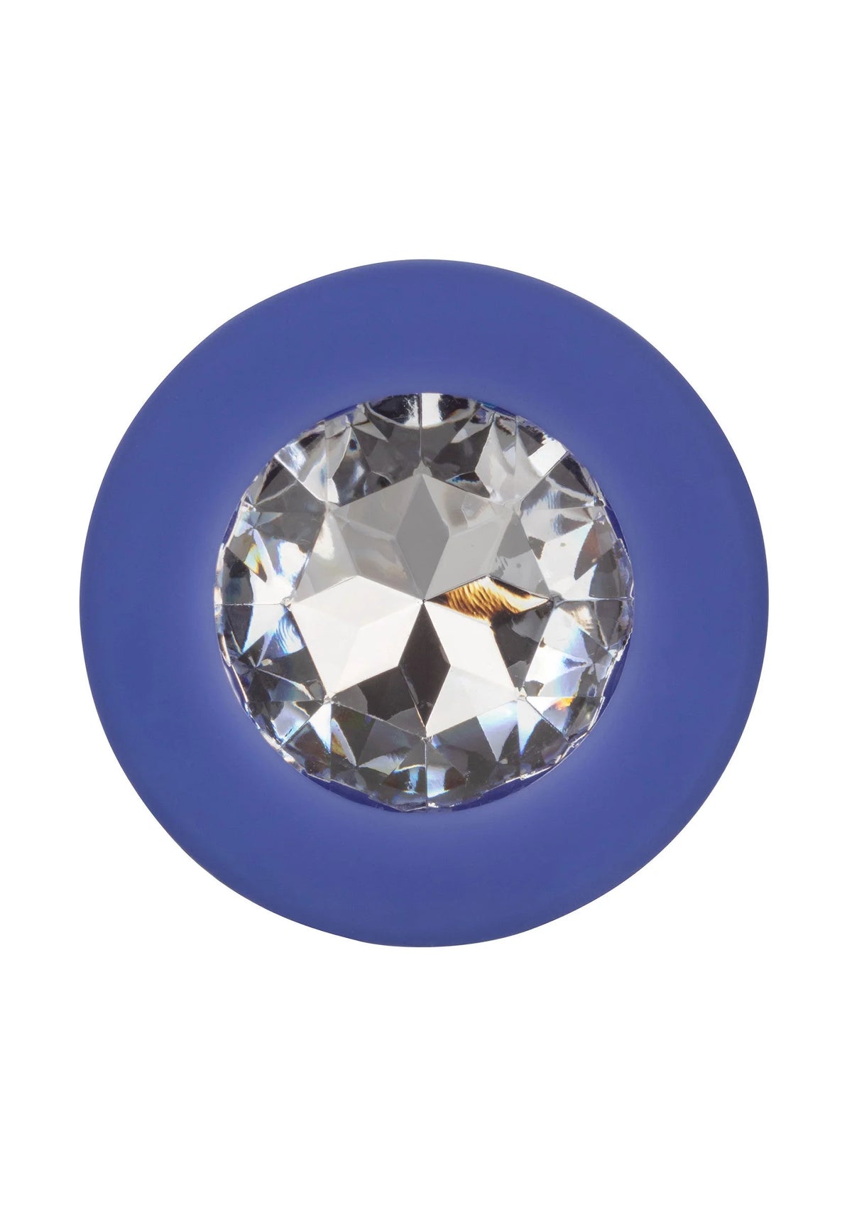 Grote ronde facetsteen in donkerblauw rondom een anaalplug