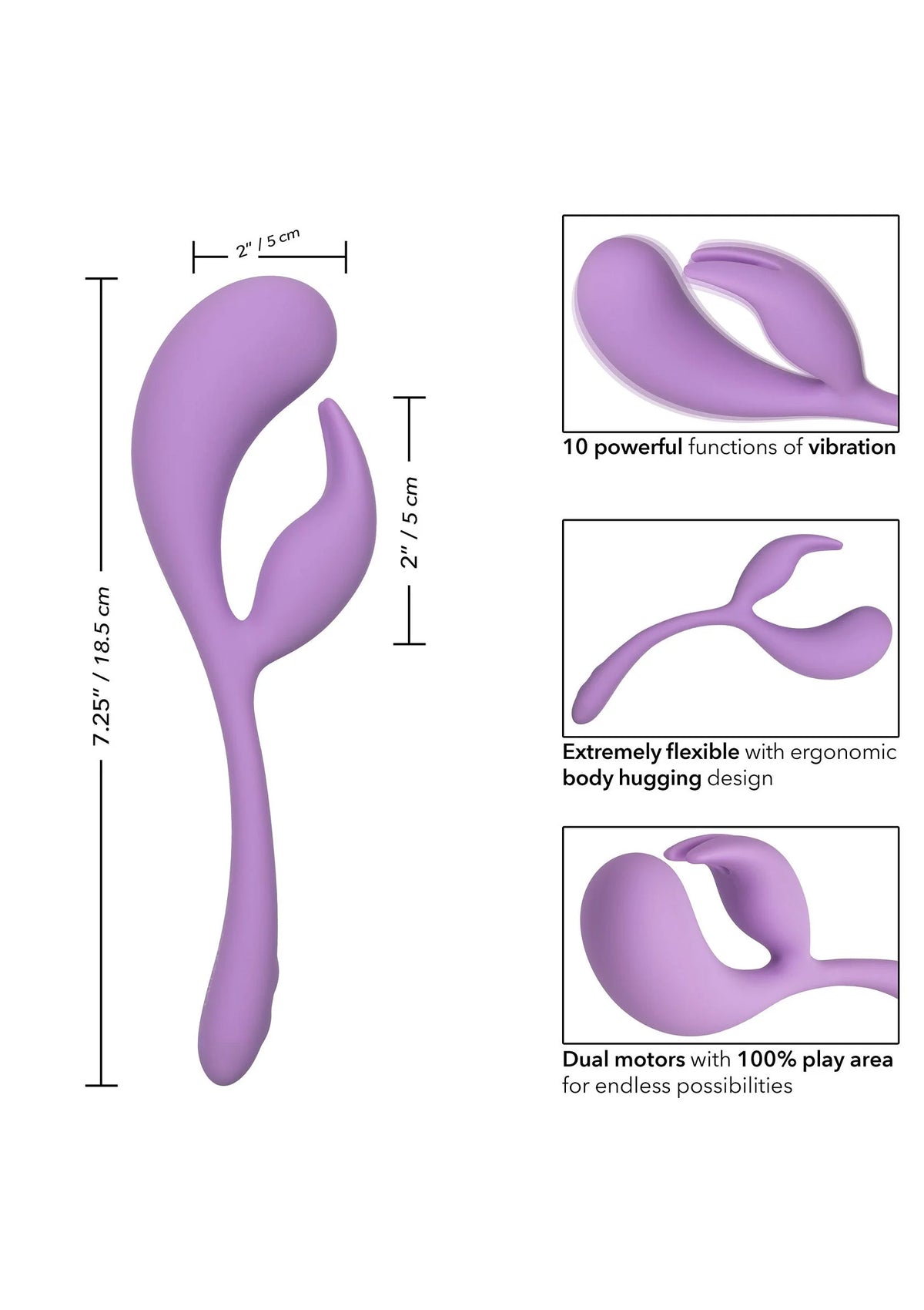 Beste vandaag nog: Elle Liquid Silicone Dual Flicker Vibrator by CalExotics - bij Happytoys