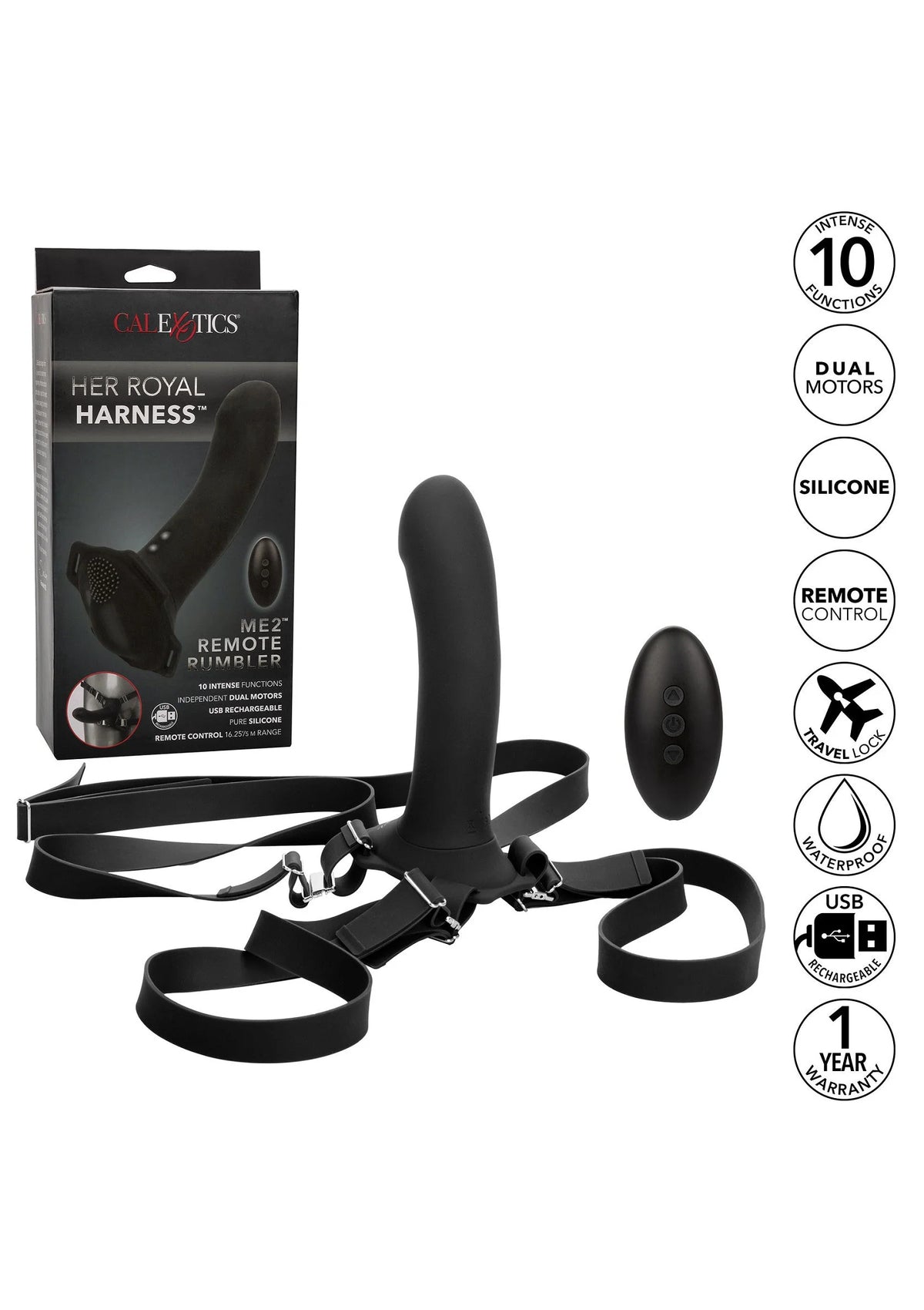Beste vandaag nog: Her Royal Harness Me2 Remote Rumbler Pegging Strap - On CalExotics - bij Happytoys